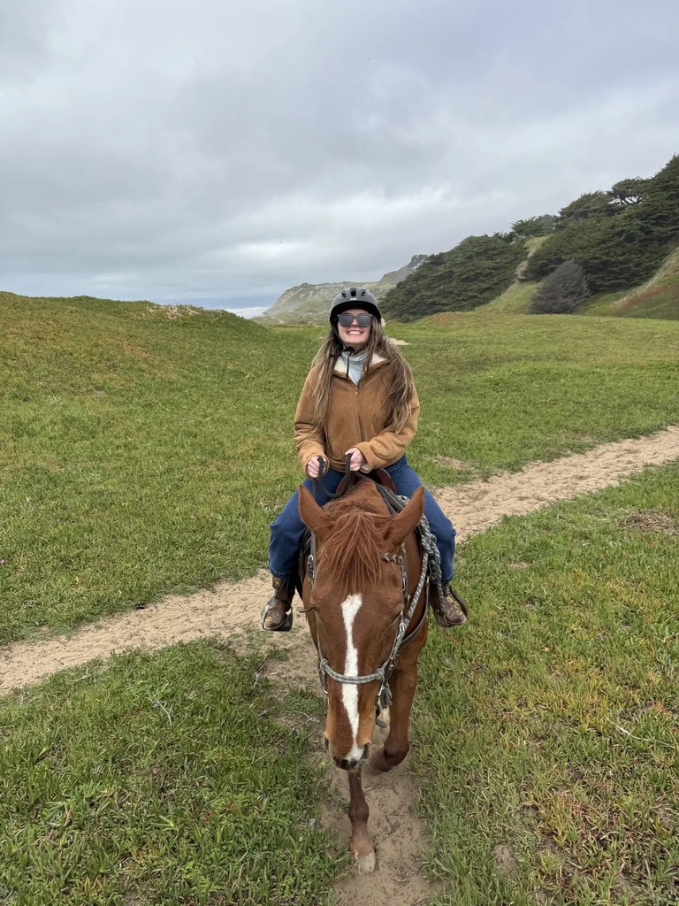 Trail Ride, Movie Night & Pod Stay: riding the coastal trail above the bluffs