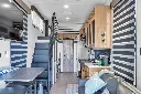 Looking down the trailer toward the loft stair